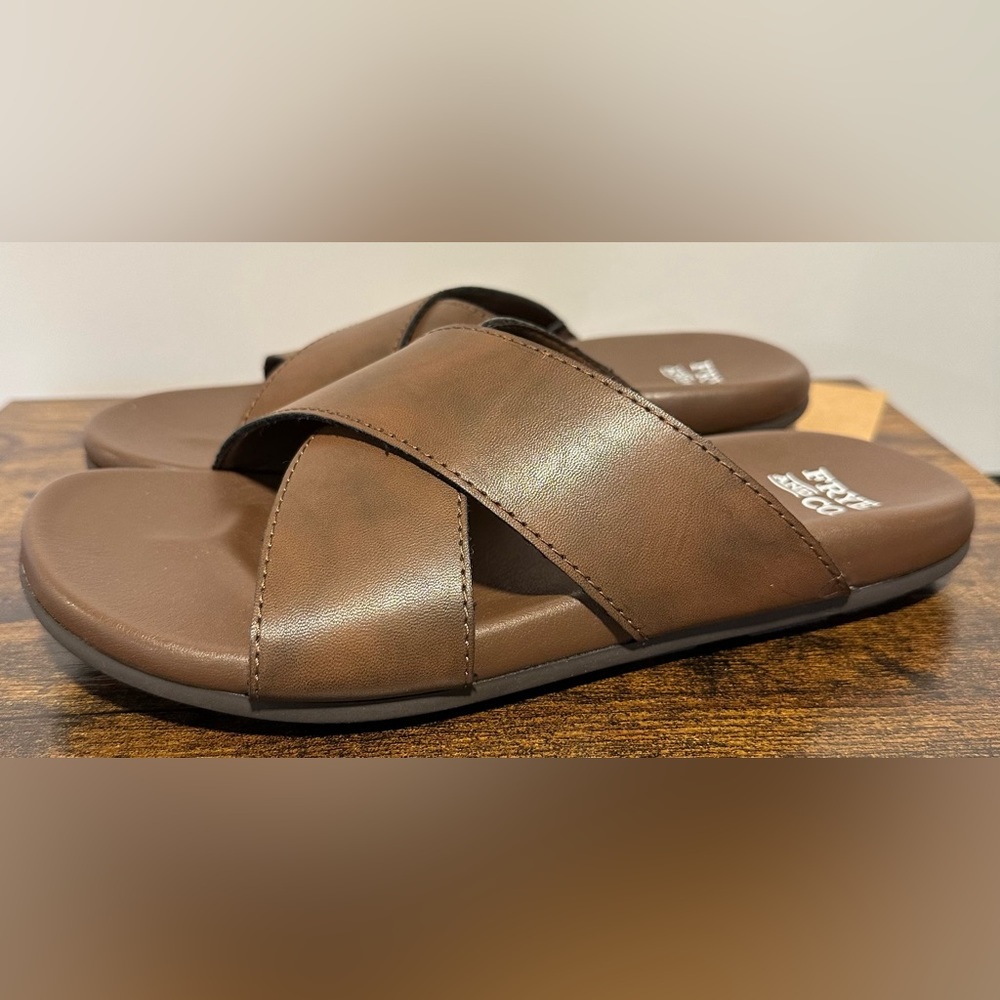 Frye and Co. Men’s Rocco Dark Brown Slide Sandals NWT Size 7